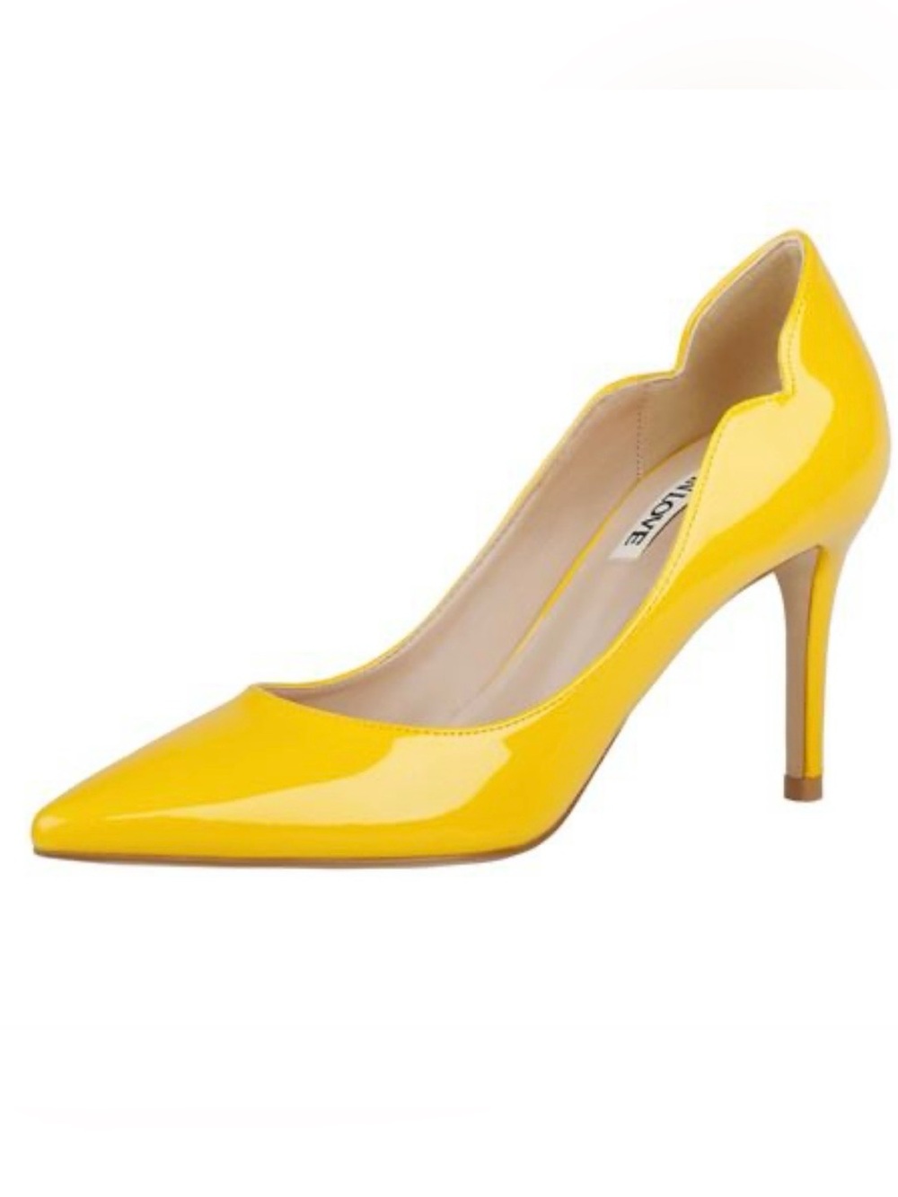 Joyinlove Bright Yellow Patent Pointed-Toe Pumps